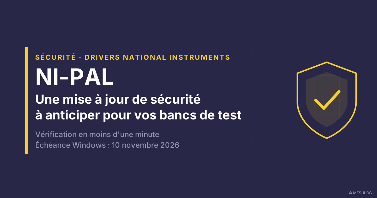 NI-PAL : une mise à jour de sécurité à anticiper pour vos bancs de test et systèmes de mesure
