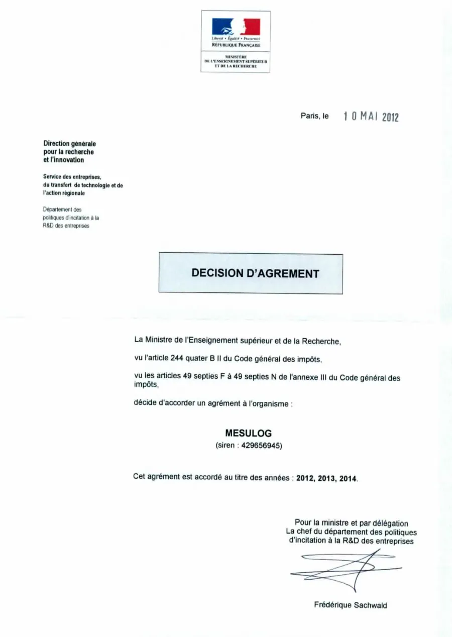 Agrément Mesulog 2012-2014 – page 1