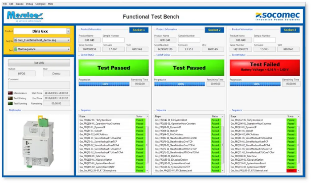Banc de test fonctionnel