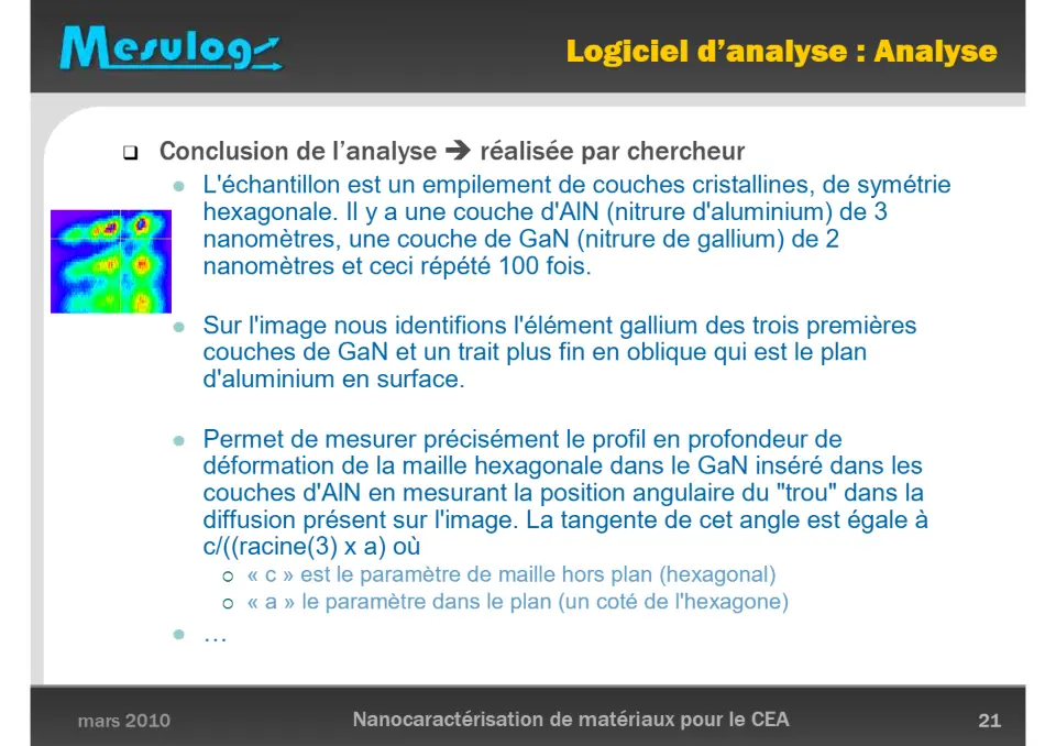 Logiciel d’analyse : Analyse – diapositive 21