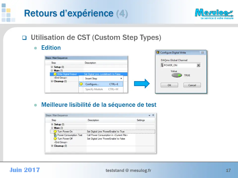 Utilisation de CST (Custom Step Types) – diapositive 17