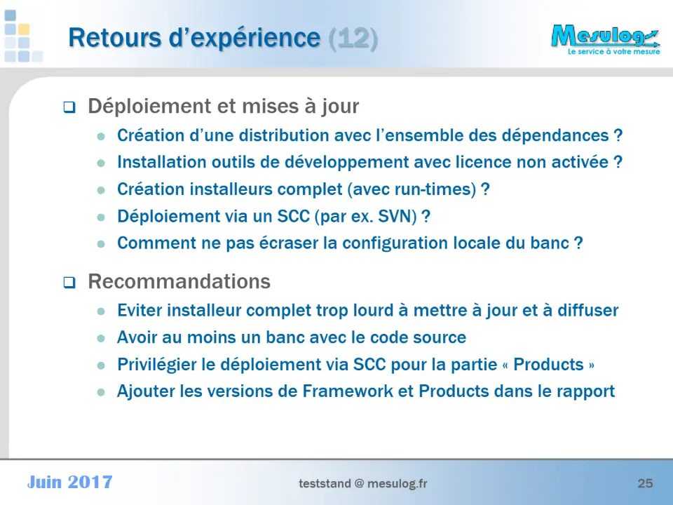  Déploiement et mises à jour – diapositive 25