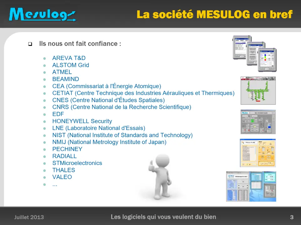La société MESULOG en bref – diapositive 3