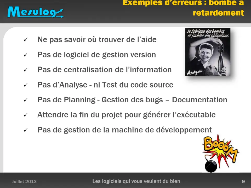 Exemples d’erreurs : bombe à retardement – diapositive 9