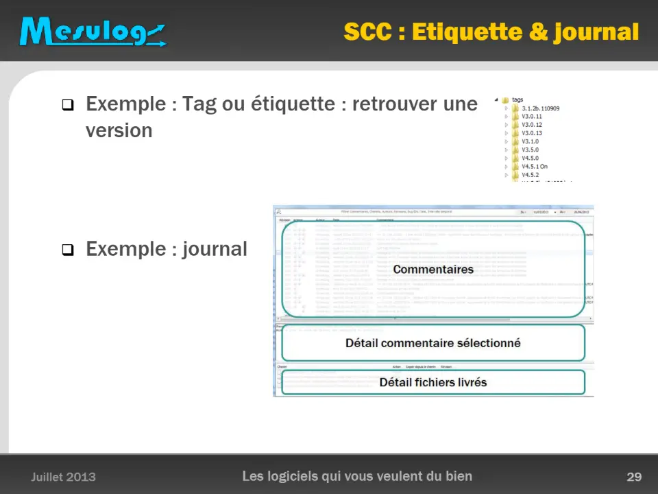 SCC : Etiquette & journal – diapositive 29