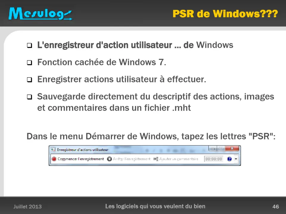 PSR de Windows??? – diapositive 46