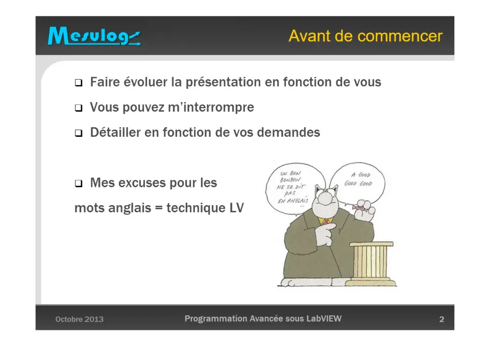 Avant de commencer – diapositive 2