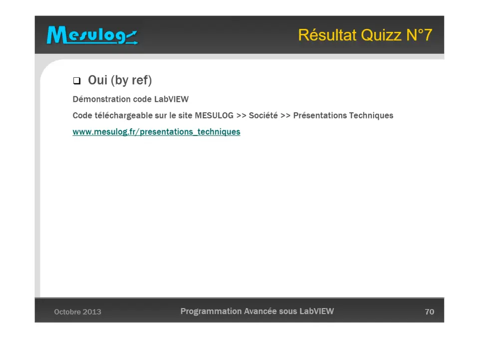 Résultat Quizz N°7 – diapositive 70