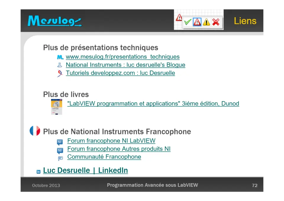 Liens – diapositive 72