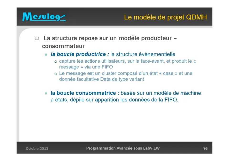 Le modèle de projet QDMH – diapositive 76