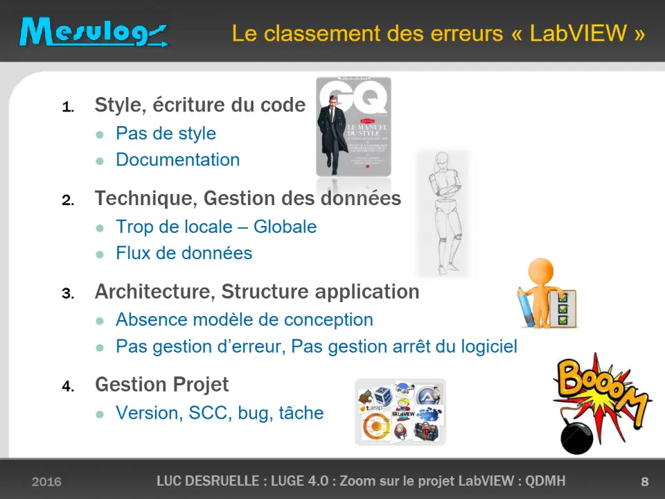 Le classement des erreurs « LabVIEW » – diapositive 8