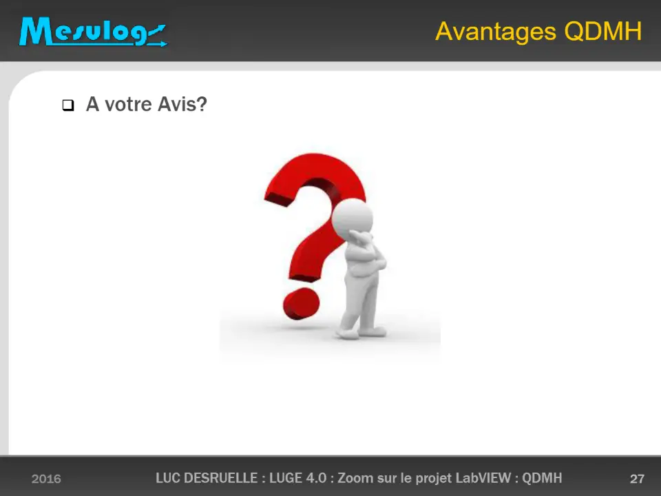 Avantages QDMH – diapositive 27