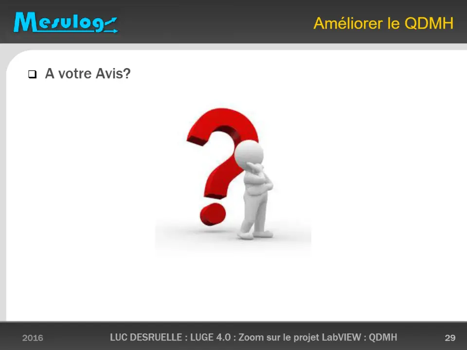 Améliorer le QDMH – diapositive 29