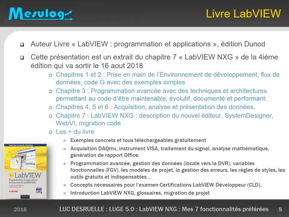 Livre LabVIEW – diapositive 5