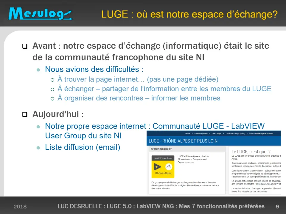 LUGE : où est notre espace d’échange? – diapositive 9