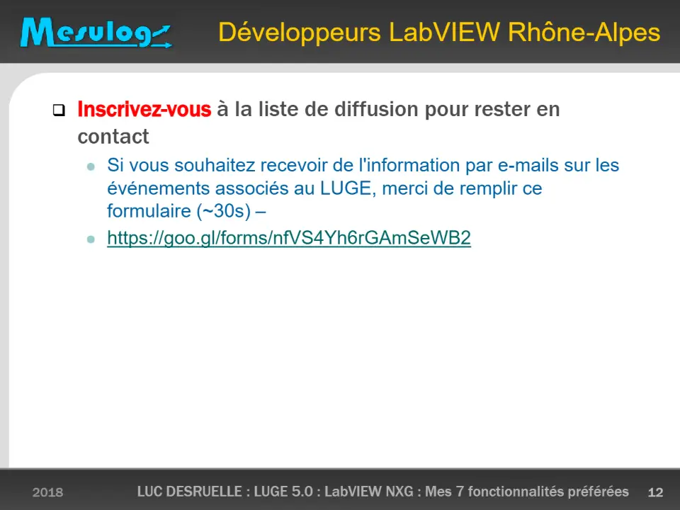Développeurs LabVIEW Rhône-Alpes – diapositive 12