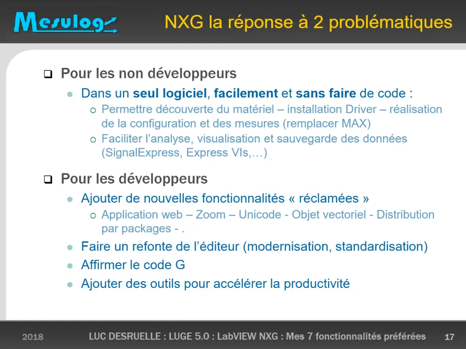 NXG la réponse à 2 problématiques – diapositive 17