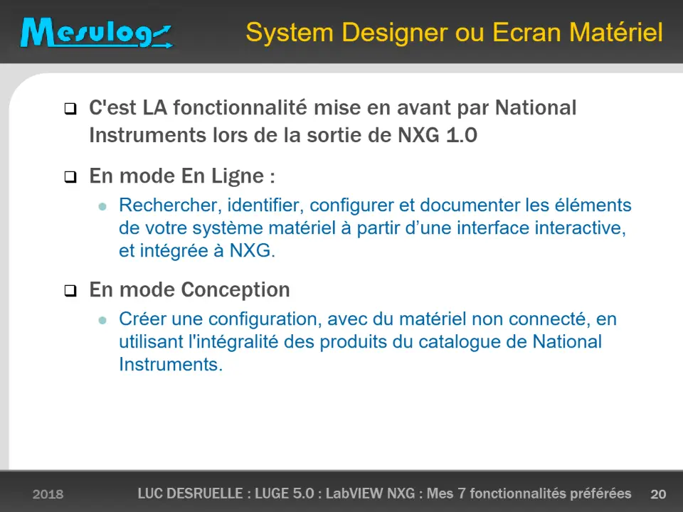 System Designer ou Ecran Matériel – diapositive 20