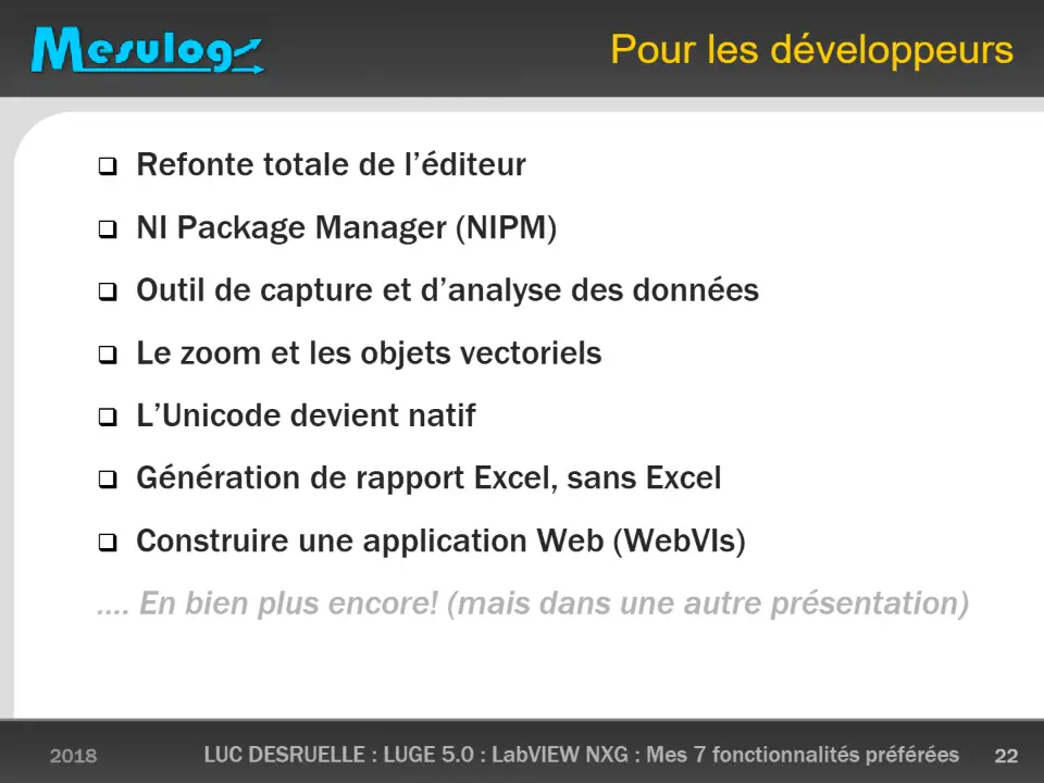Pour les développeurs – diapositive 22