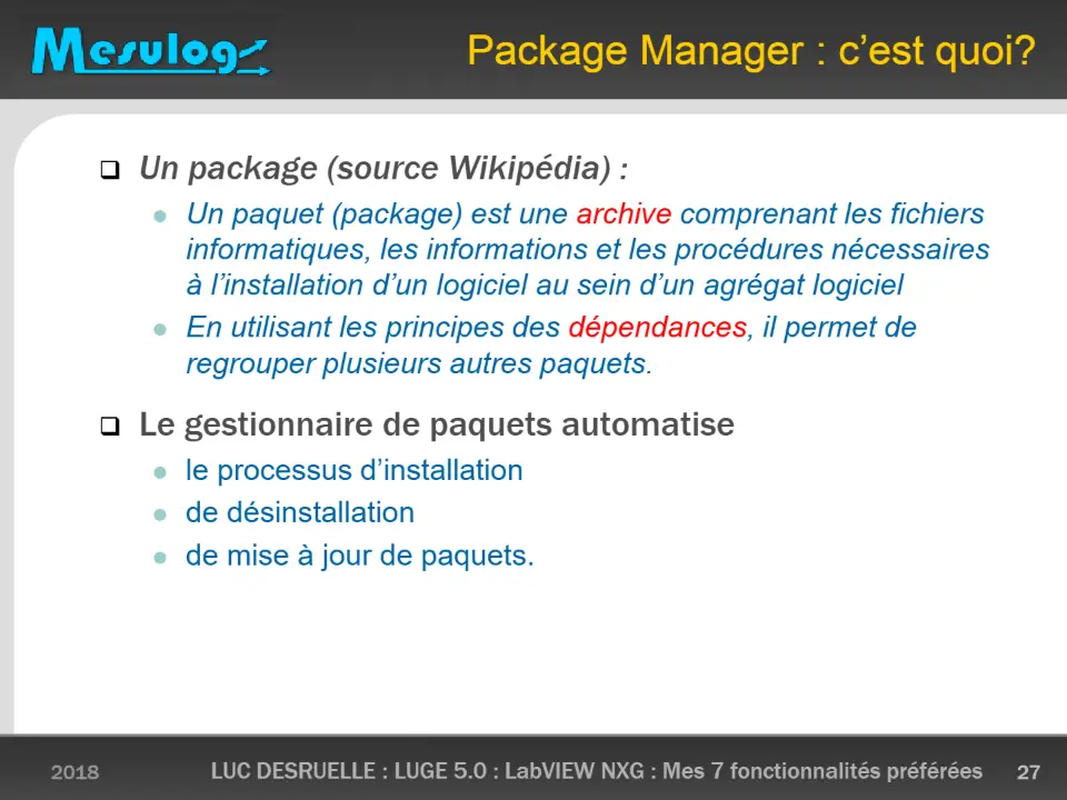Package Manager : c’est quoi? – diapositive 27