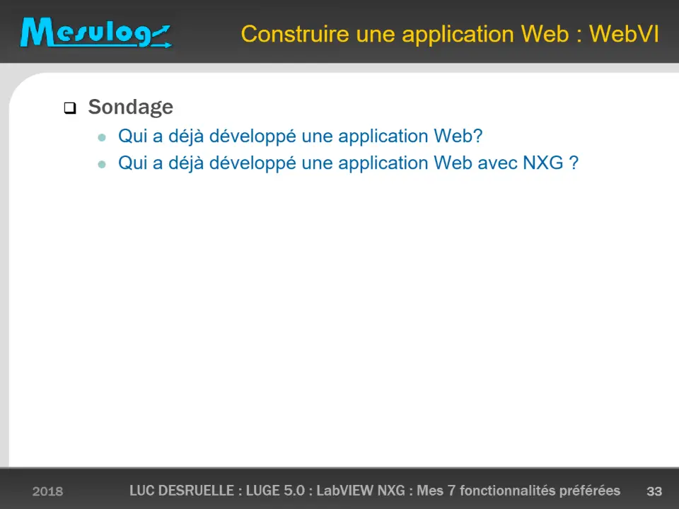 Construire une application Web : WebVI – diapositive 33