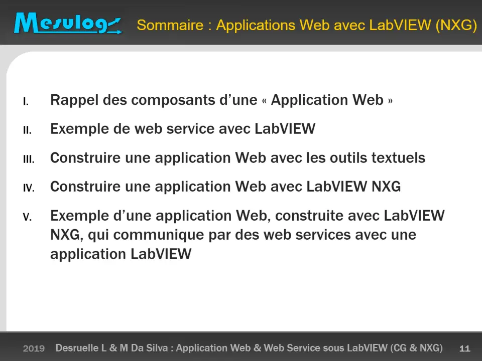 I. Rappel des composants d’une « Application Web » – diapositive 11