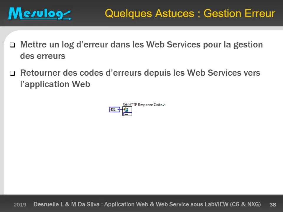 Quelques Astuces : Gestion Erreur – diapositive 38