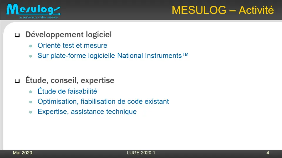 MESULOG – Activité – diapositive 4