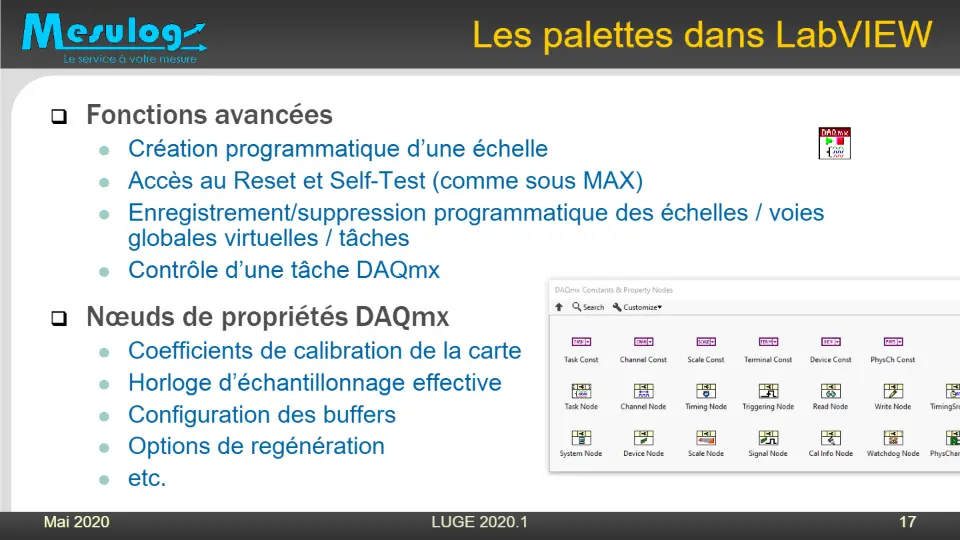Les palettes dans LabVIEW – diapositive 17