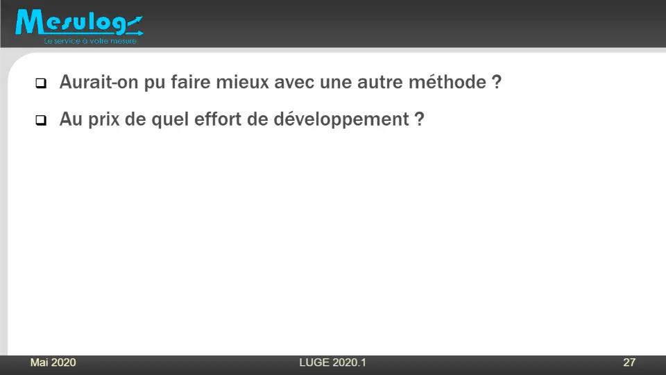  Aurait-on pu faire mieux avec une autre méthode ? – diapositive 26