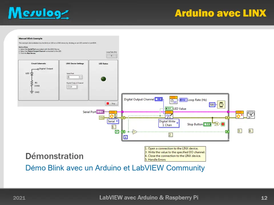 Arduino avec LINX – diapositive 12