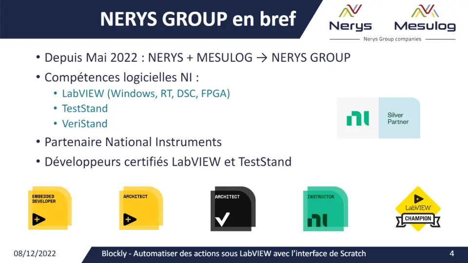 NERYS GROUP en bref – diapositive 4