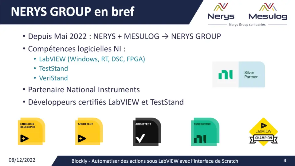 NERYS GROUP en bref – diapositive 4