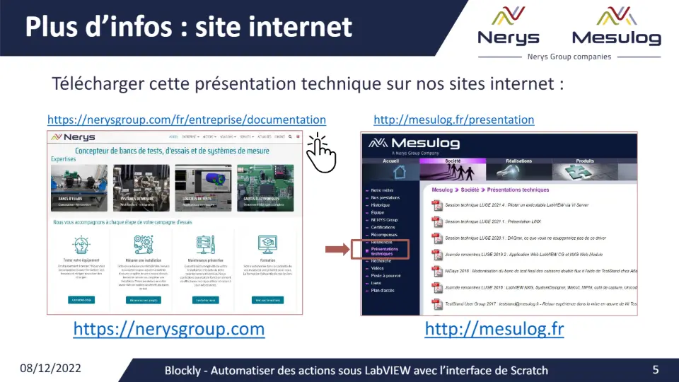 Plus d’infos : site internet – diapositive 5