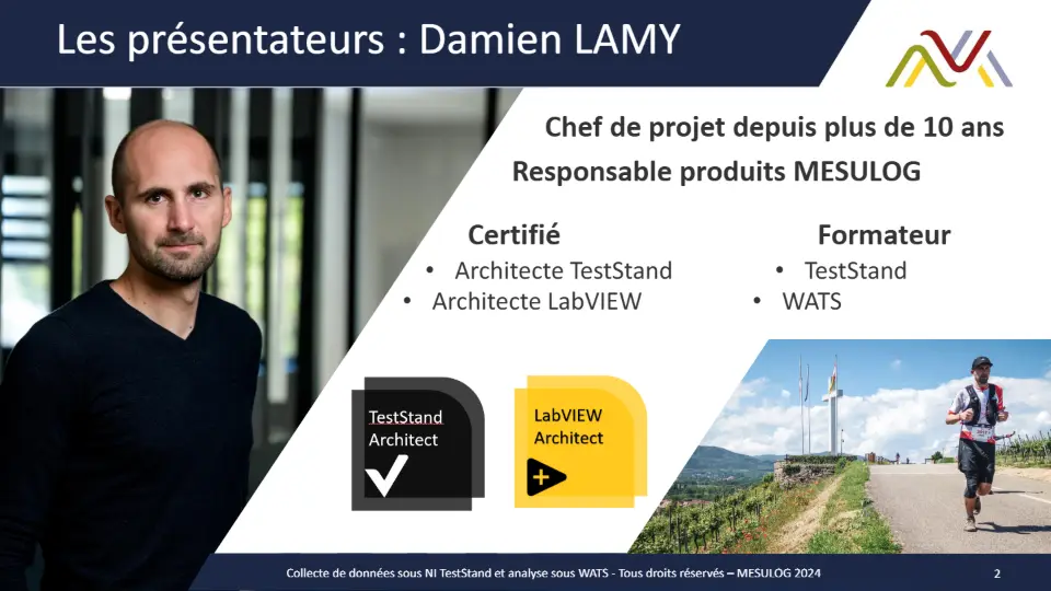 Les présentateurs : Damien LAMY – diapositive 2