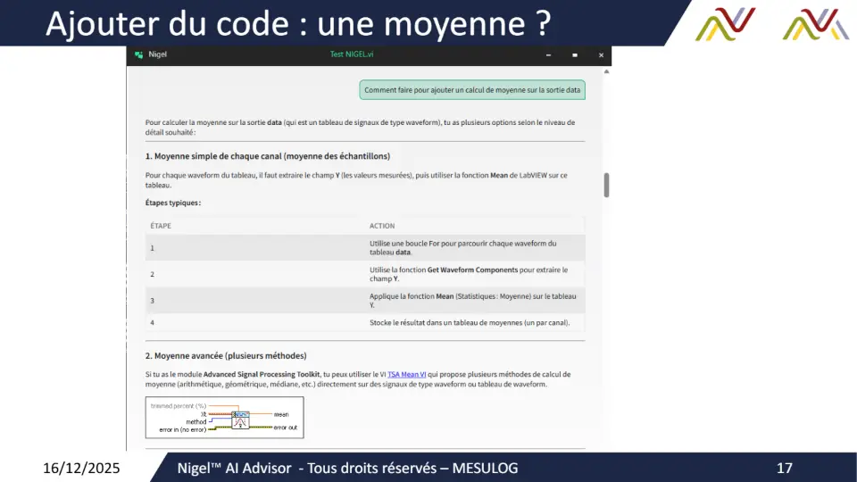 Ajouter du code : une moyenne ? – diapositive 17