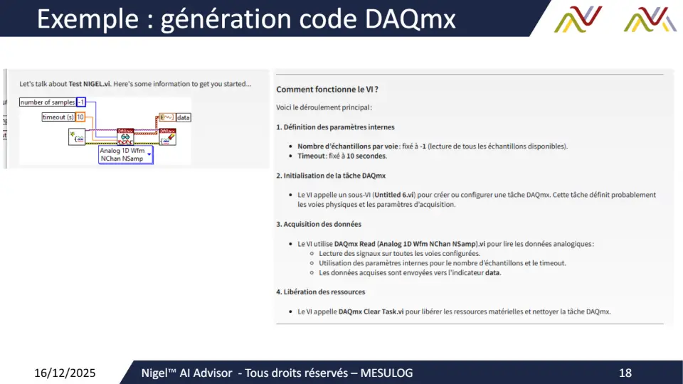 Exemple : génération code DAQmx – diapositive 18