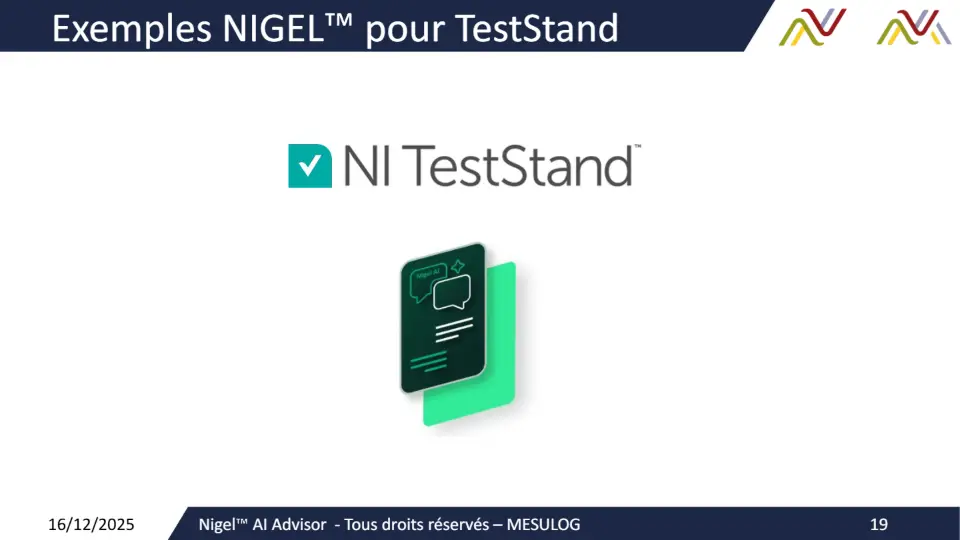 Exemples NIGEL pour TestStand – diapositive 19