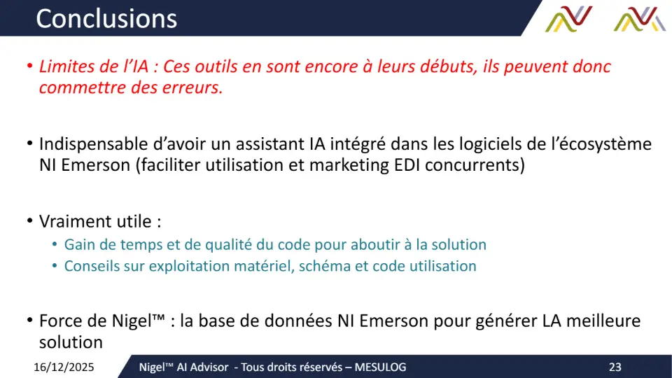 Conclusions – diapositive 23