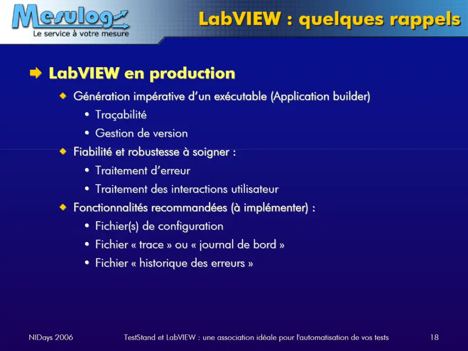 LabVIEW : quelques rappels – diapositive 18