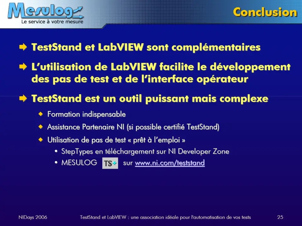 Conclusion – diapositive 25