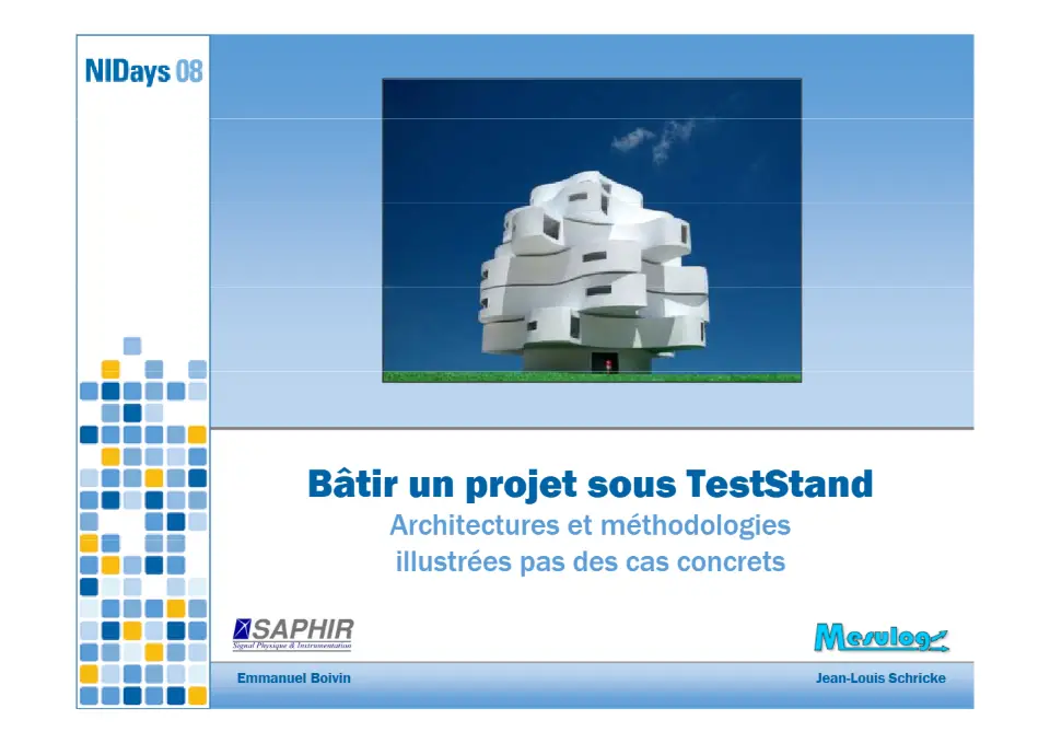 Bâtir un projet sous TestStand – diapositive 1