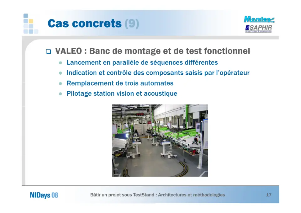 Bâtir un projet sous TestStand – diapositive 17