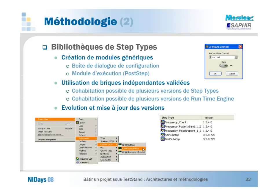 Bâtir un projet sous TestStand – diapositive 22