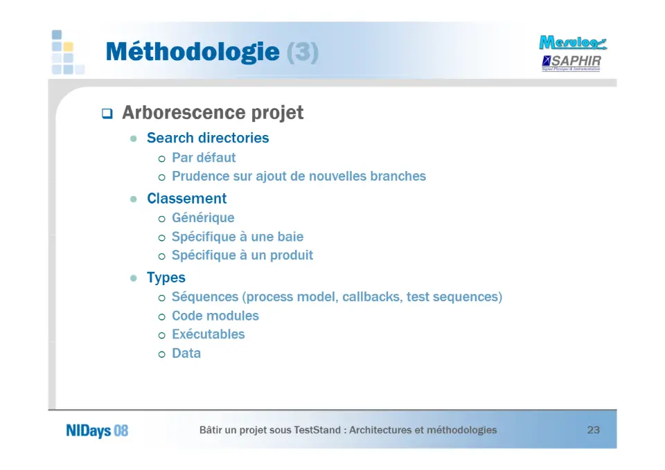 Bâtir un projet sous TestStand – diapositive 23
