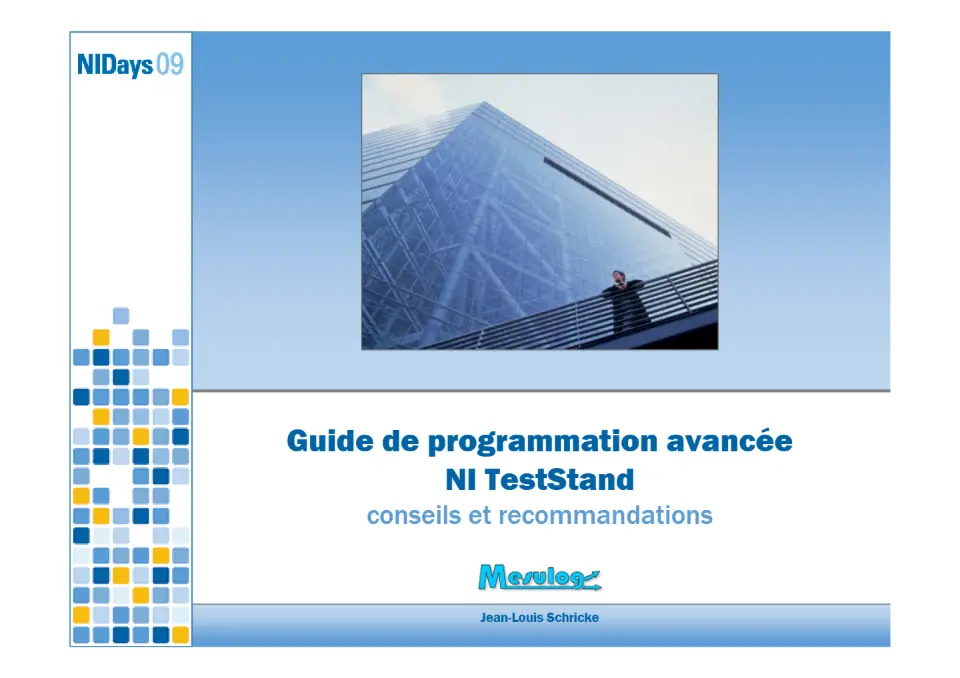 Guide de programmation avancée NI TestStand – diapositive 1