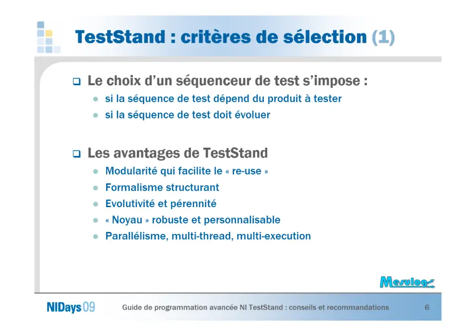 Guide de programmation avancée NI TestStand – diapositive 6