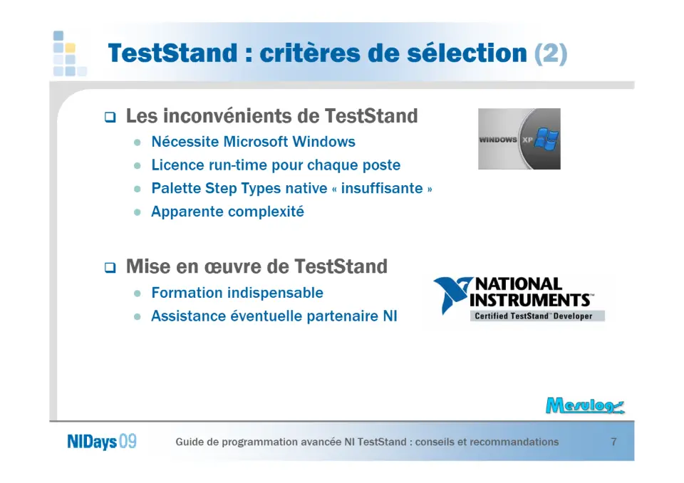 Guide de programmation avancée NI TestStand – diapositive 7