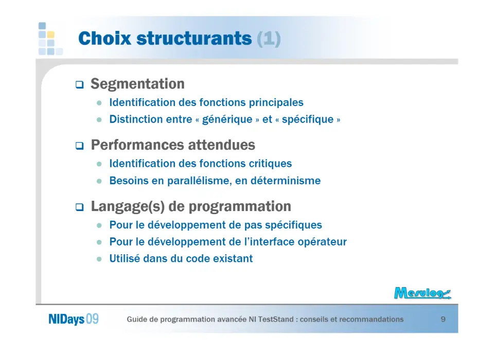 Guide de programmation avancée NI TestStand – diapositive 9