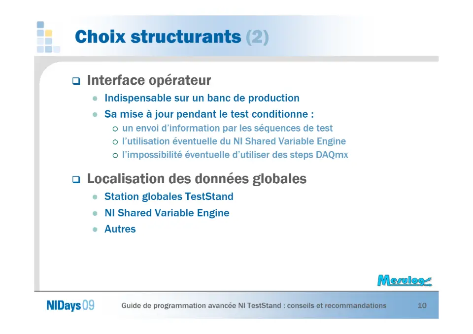 Guide de programmation avancée NI TestStand – diapositive 10